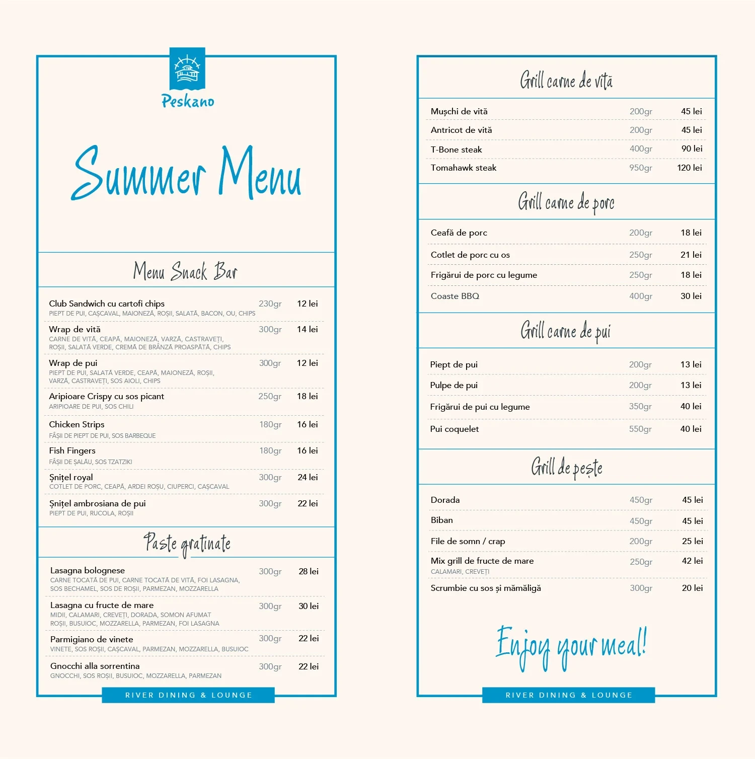 summer menu